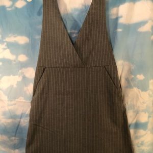 Pinstripe pinafore dress